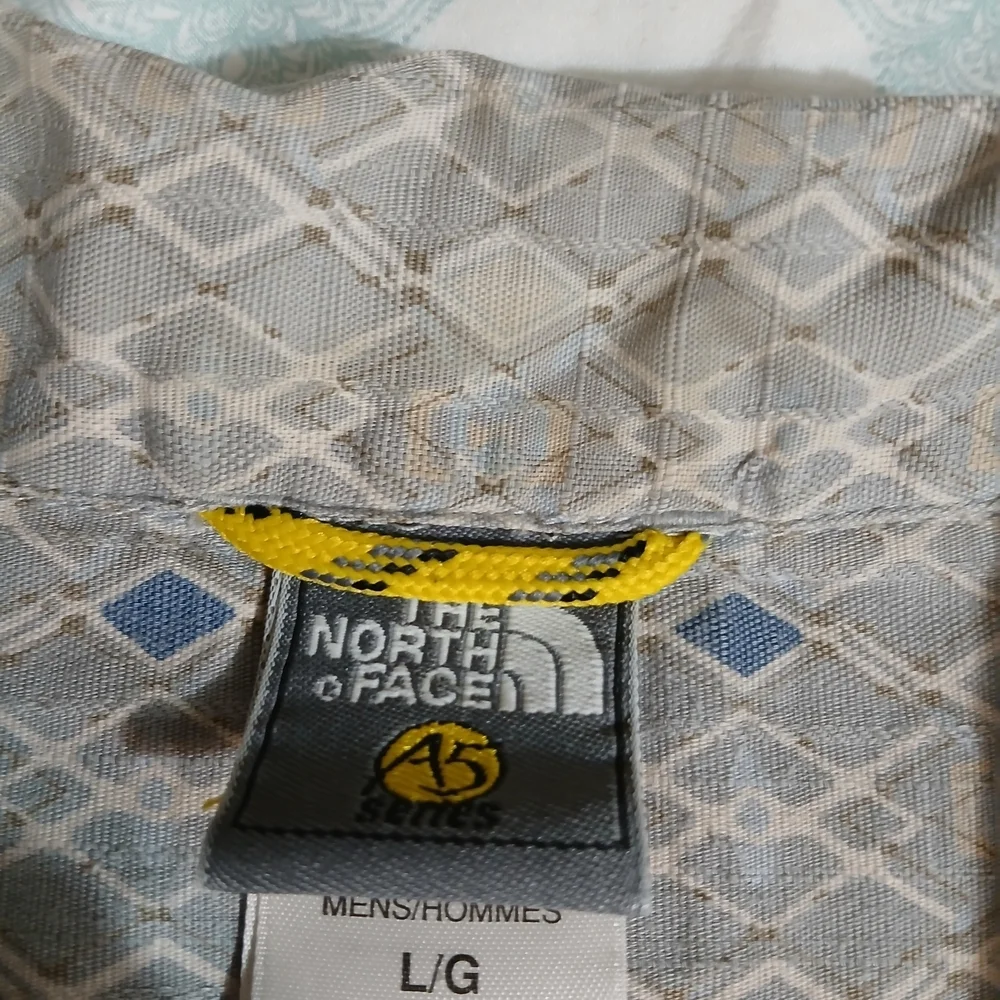 The North Face Gray and Blue Diamond Shirt